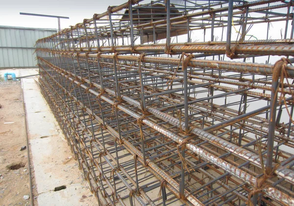 Steel Framework Casting Weight Bearing Beams Dormitory Buildings — Stock Photo, Image