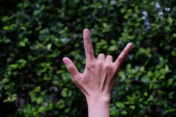 Δάχτυλο Σύμβολο Για Ταύρο Κέρατο Ζώο Σύμβολο Δάχτυλο Είναι Επίσης — Φωτογραφία Αρχείου