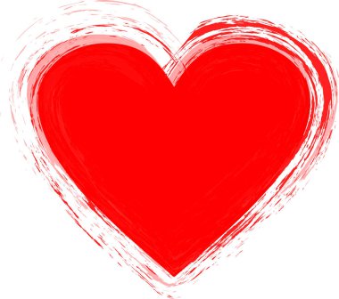 Kalem efektinin sanatsal anahatlarıyla kırmızı kalp sembolü