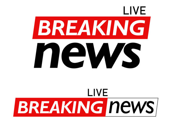 The phrase "Breaking News", with a strong visual design as well as a formal font selection. A popular phrase in the world of media journalism to indicate emergency reporting.