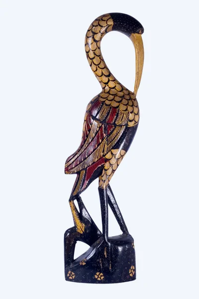 Escultura Decorativa Forma Cisne Madera Con Motivos Batik —  Fotos de Stock