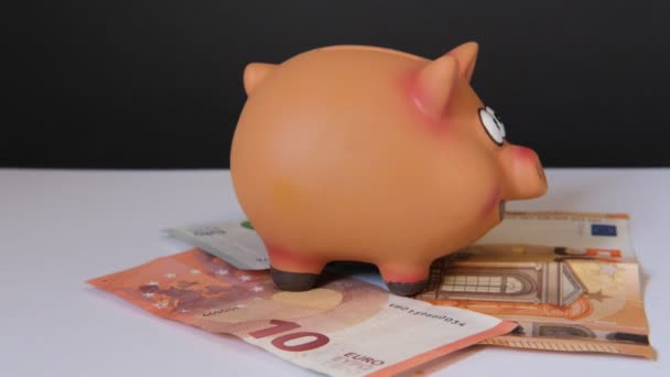 Sparschwein Soll Etwas Geld Sparen — Stockvideo