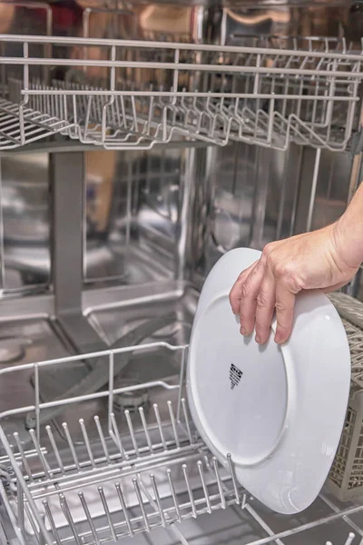 Розміщення Посуду Окулярів Посудомийній Машині — стокове фото