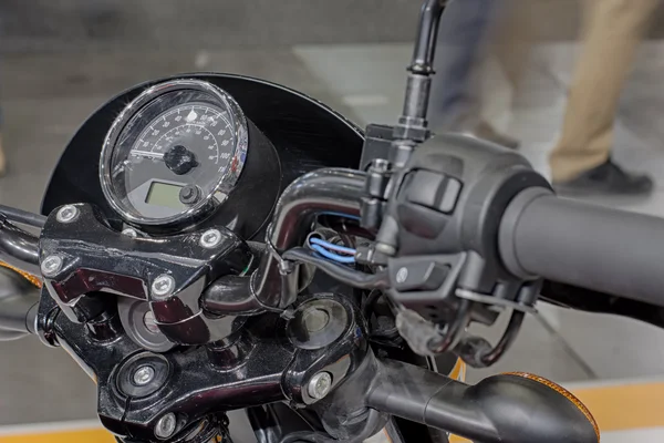 Sebességmérő, motorkerékpár, beltéri fotó közelről. — Stock Fotó