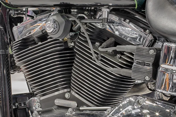 Detail of air cooled engine of motorcycle — Stock Photo, Image