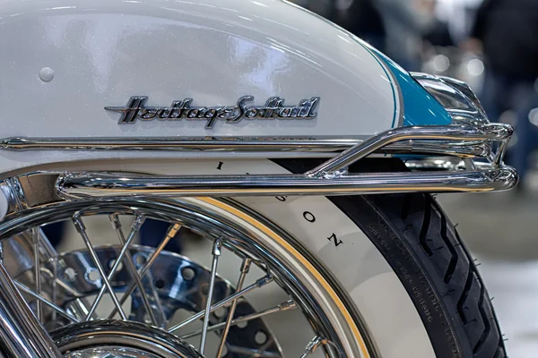 Közelről Heritage Softail Classic motorkerékpár hátsó sárvédő — Stock Fotó