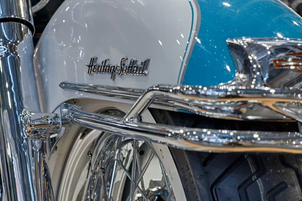 Close up rear fender of motorcycle Heritage Softail Classic — Stock Photo, Image