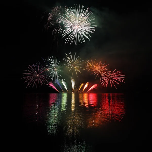 Feuerwerk - ignis brunensis in der Tschechischen Republik in brno 18.6.2014 — Stockfoto