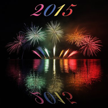 2015 with fireworks clipart
