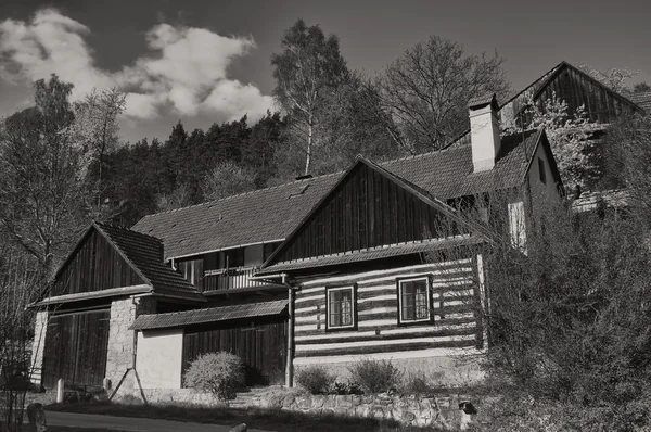 Classic czech wooden house — Stock Photo, Image