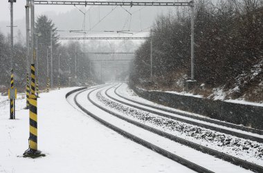Çek Tren İstasyonu, bir kar fırtınası sırasında kış