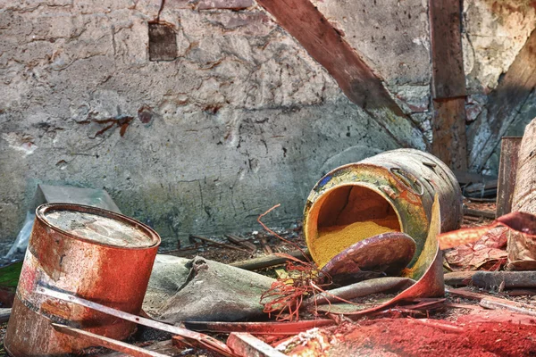 Barrel with toxic waste — Stock Photo, Image