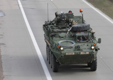 Brno,Czech Republic-March 30,2015:Dragoon Ride - US army convoy  clipart