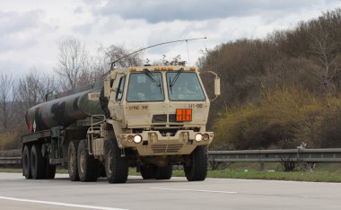 Brno,Czech Republic-March 30,2015:Dragoon Ride - US army convoy  clipart
