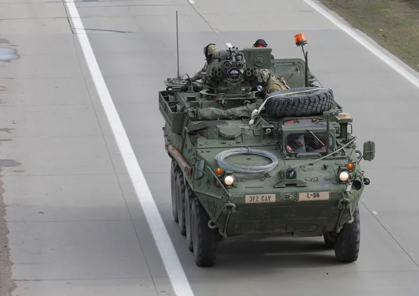 Brno,Czech Republic-March 30,2015:Dragoon Ride - US army convoy — Stock Photo, Image