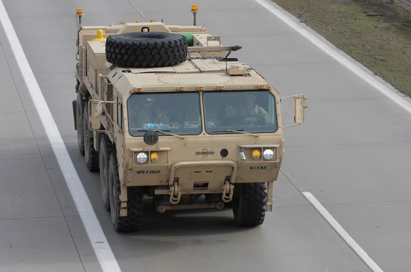 Brno,Czech Republic-March 30,2015:Dragoon Ride - US army convoy — Stock Photo, Image