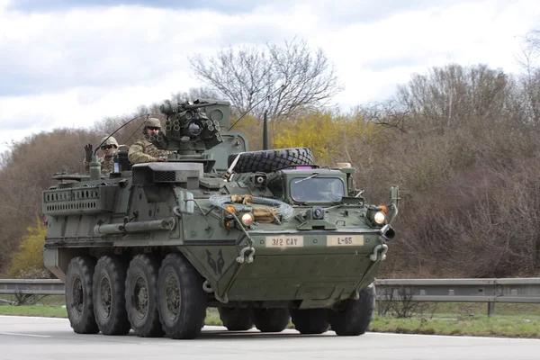 Brno,Czech Republic-March 30,2015:Dragoon Ride - US army convoy — Stock Photo, Image