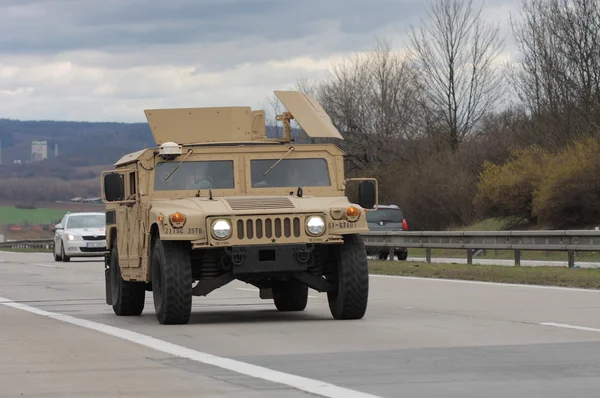 Brno,Czech Republic-March 30,2015:Dragoon Ride - US army convoy — Stock Photo, Image