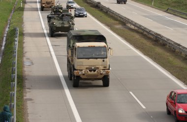Dragoon Ride - US army convoy drives through Czech Republic  clipart
