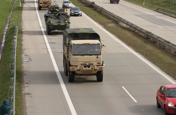 Dragoon Ride - US army convoy drives through Czech Republic — Stock Photo, Image