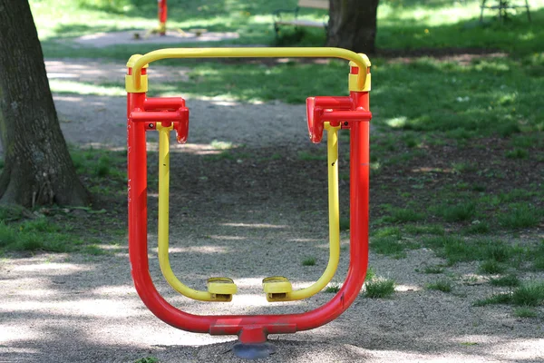 Sport equipment in city park in sunny day — Stock Photo, Image