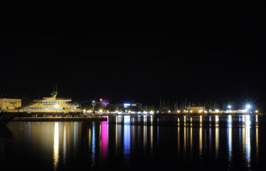Porec, Hırvatistan turistik liman gece