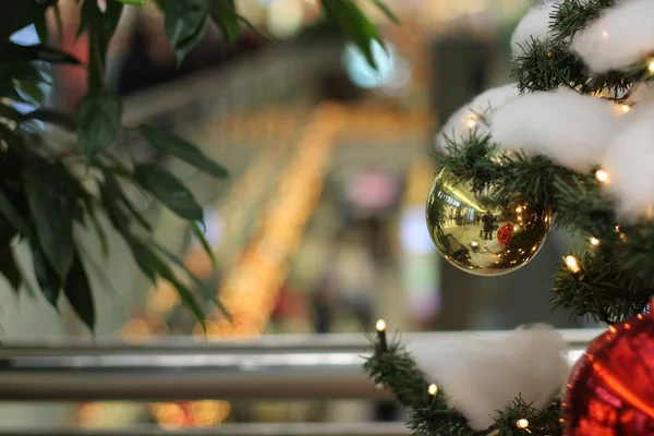 Bauble de Natal na árvore de Natal — Fotografia de Stock