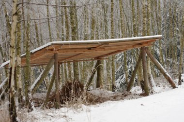 Barınak saman orman yaban hayvanları için kış için