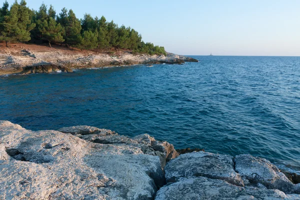 Βραχώδη ακτή στη χερσόνησο Kamenjak στην Κροατία — Φωτογραφία Αρχείου