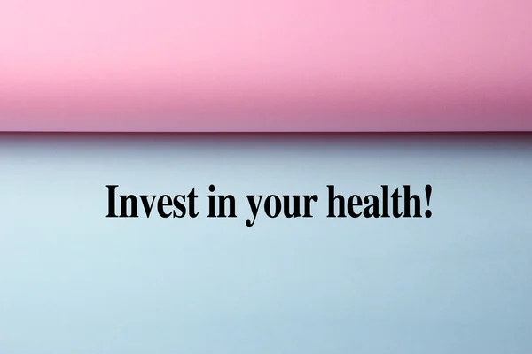 Invest In Your Health — Stock Photo, Image