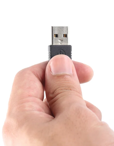 Cabo USB à mão — Fotografia de Stock