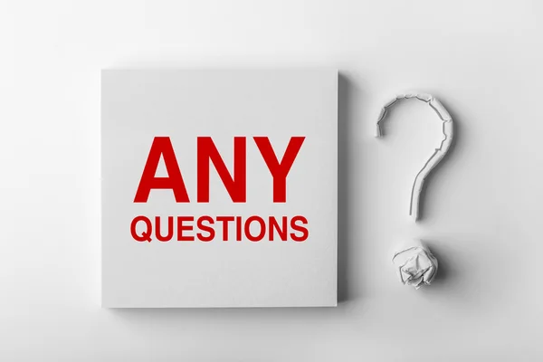 Text Any Questions and Question Mark — Stock Photo, Image