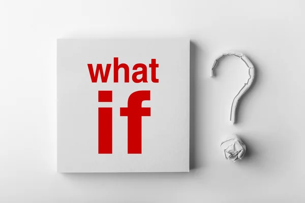 Text What If and Question Mark — Stock Photo, Image
