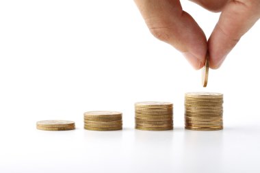 Büyüme sikkeleri üzerinde beyaz