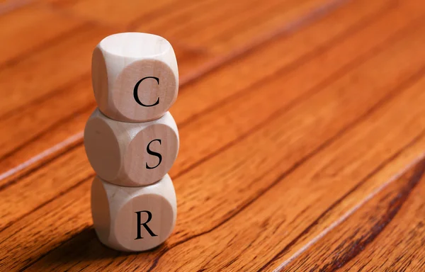 木製のブロックは木の床の背景に Csr — ストック写真