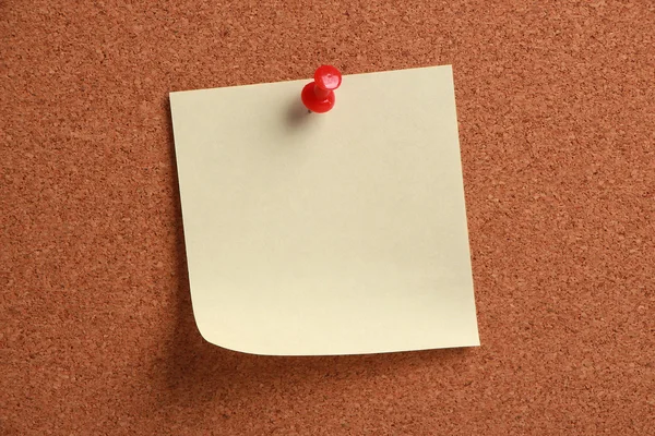 Blank Note Pinned On Cork — Stock Photo, Image