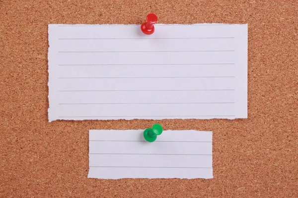 Blank Note Paper Pinned On Cork — Stock Photo, Image