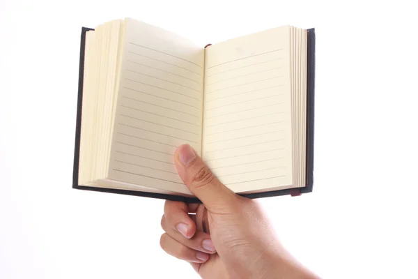 Holding Blank Note Book — Stock Photo, Image