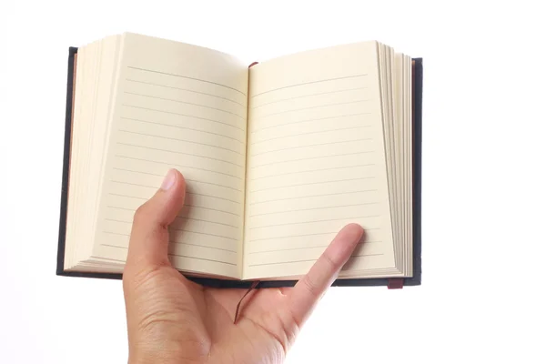 Holding Blank Note Book — Stock Photo, Image