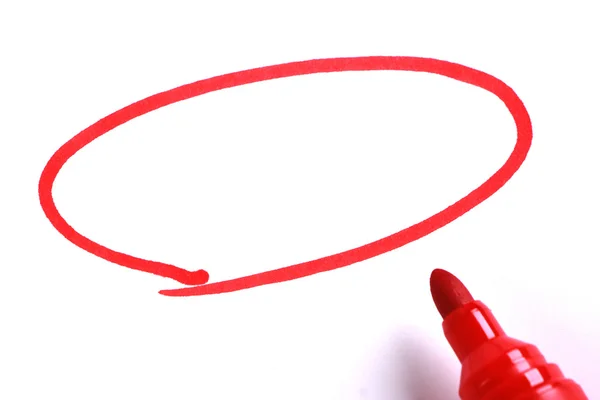 Red Marker with Blank Drawing Circle — Stock Photo, Image