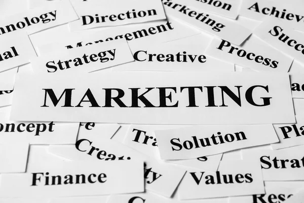 Marketing y otras palabras relacionadas — Foto de Stock