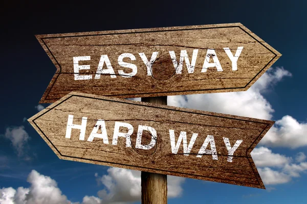 Easy Way And Hard Way — Stock Photo, Image