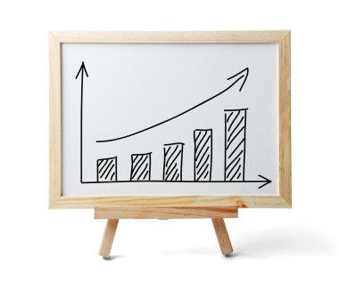 Beyaz tahta üzerinde yükselen grafiği