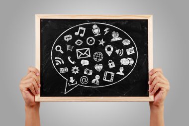 Sosyal medya kavramı Blackboard elle