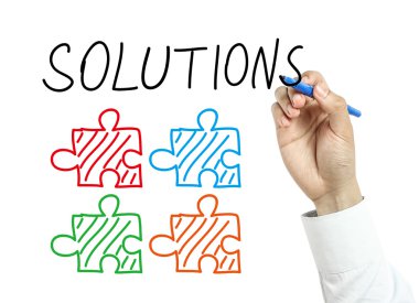 İşadamı çizim çözüm kavramı