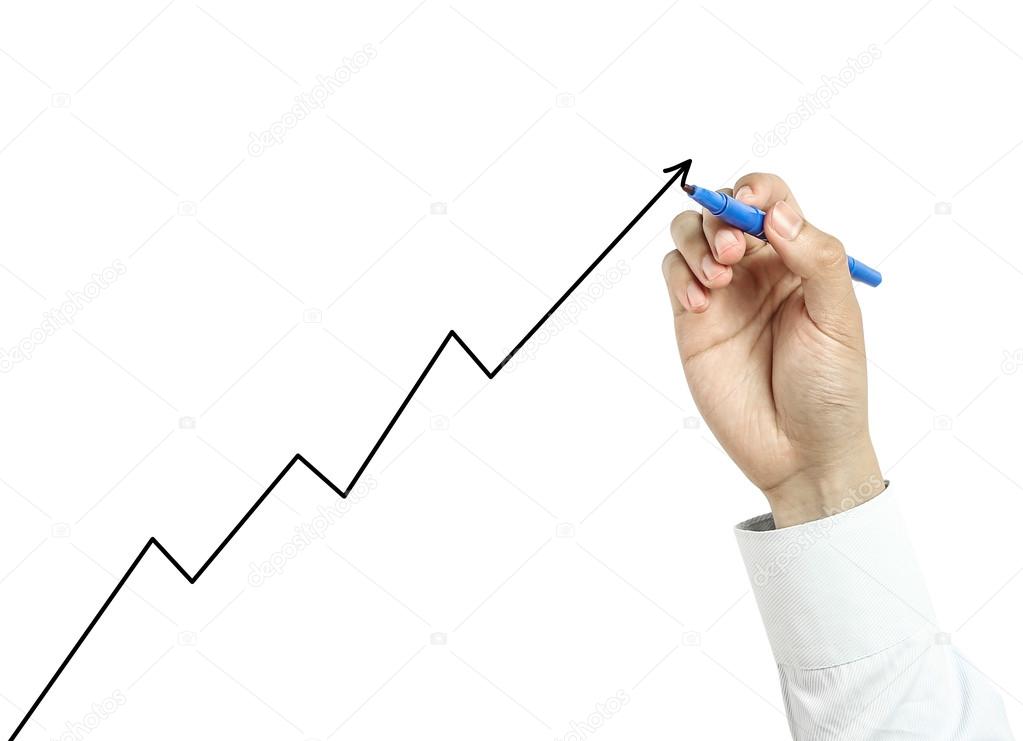 Businessman drawing  growth graph