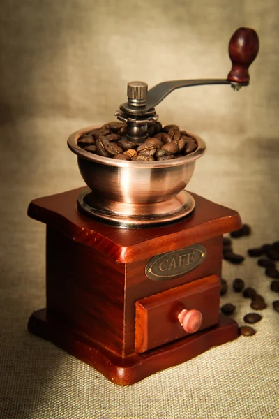 Coffee bean and coffee bean grinder — Stock Photo, Image