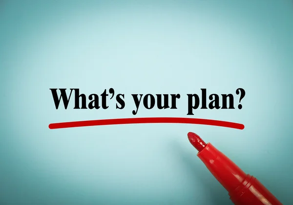¿Cuál es tu plan? — Foto de Stock