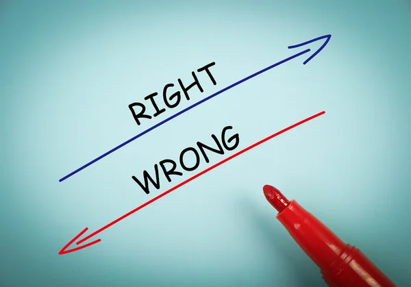 Right and wrong — Stock Photo, Image