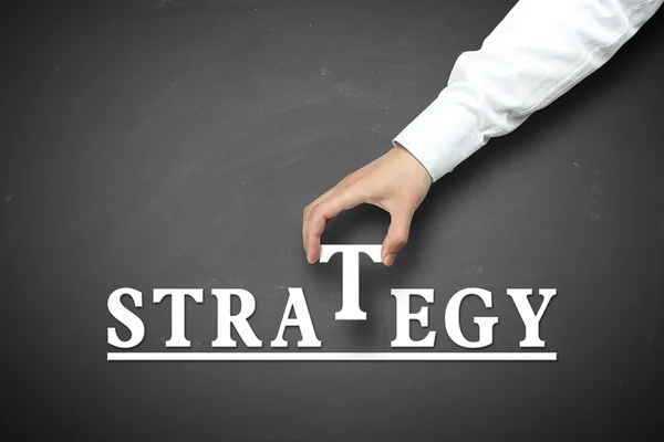 Hand met strategie concept — Stockfoto